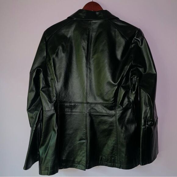Jerry Lewis L Black Leather Jacket Zipper Collar - Picture 5 of 7